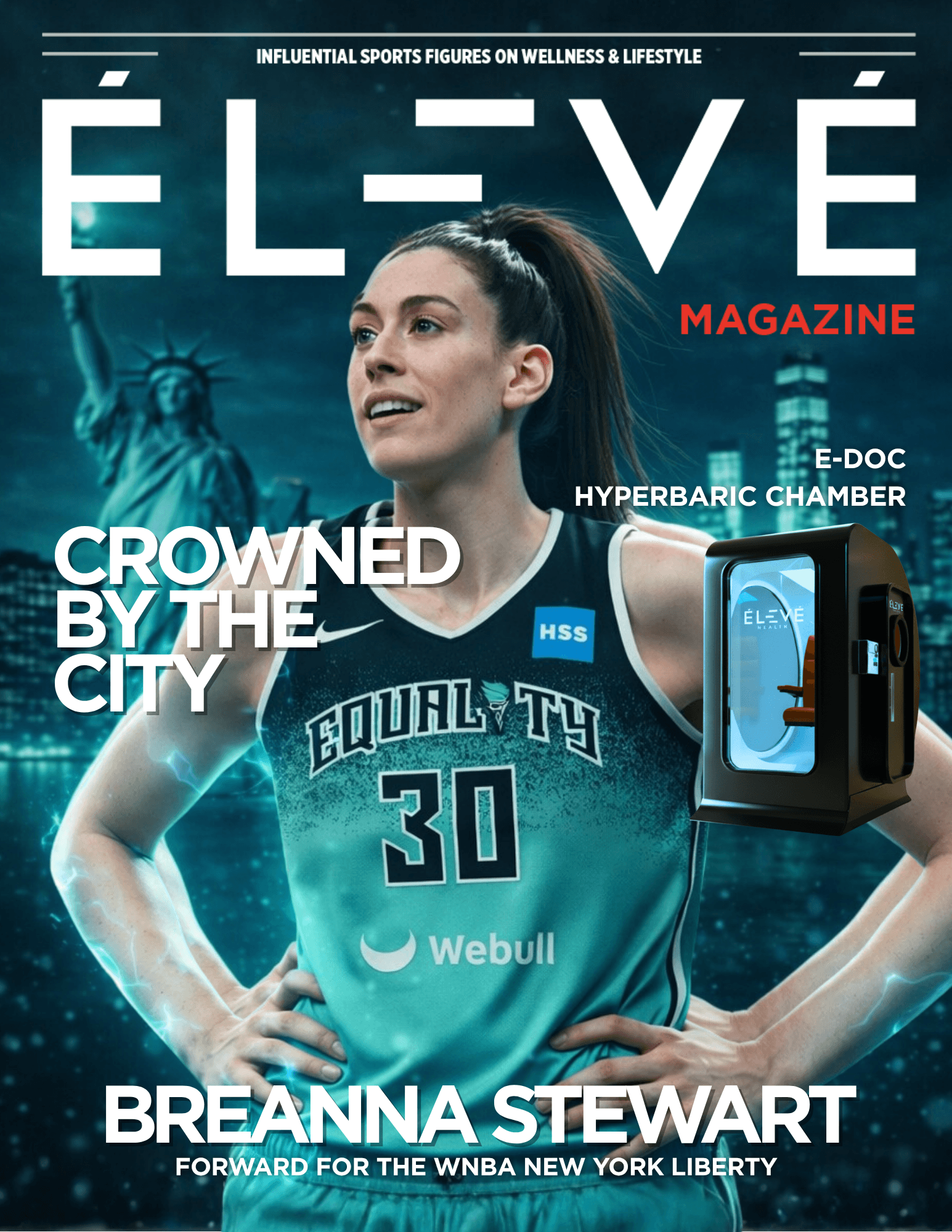 Magazine cover featuring Breanna Stewart
