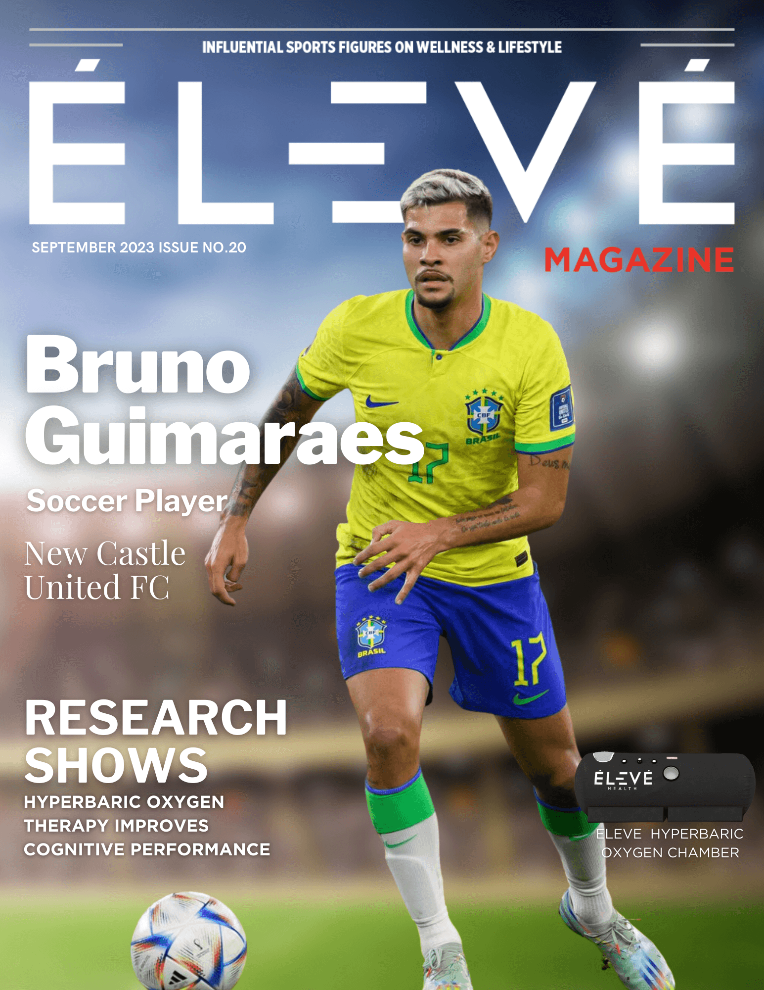 Magazine cover featuring Bruno Guimarães