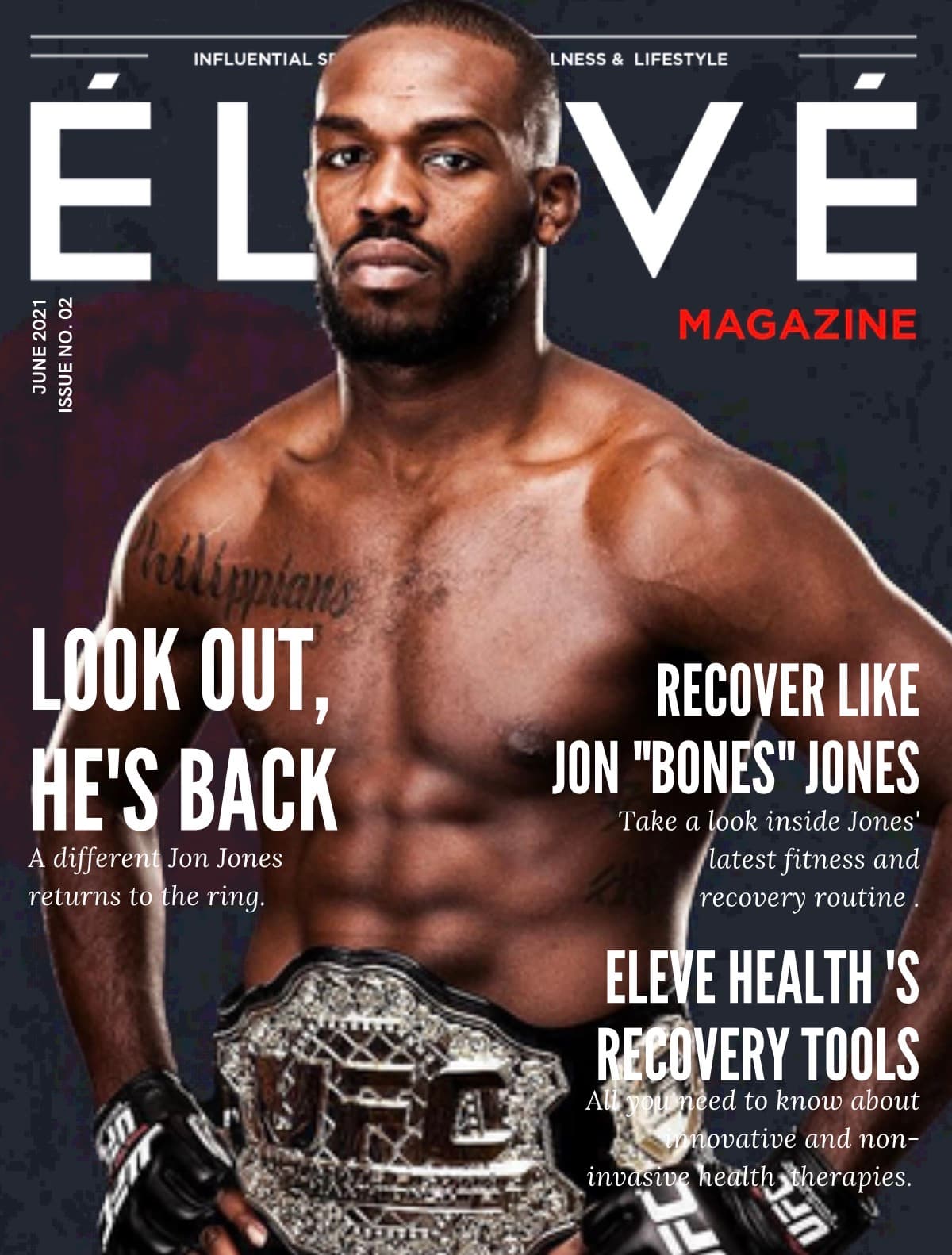 Magazine cover featuring Jon Jones