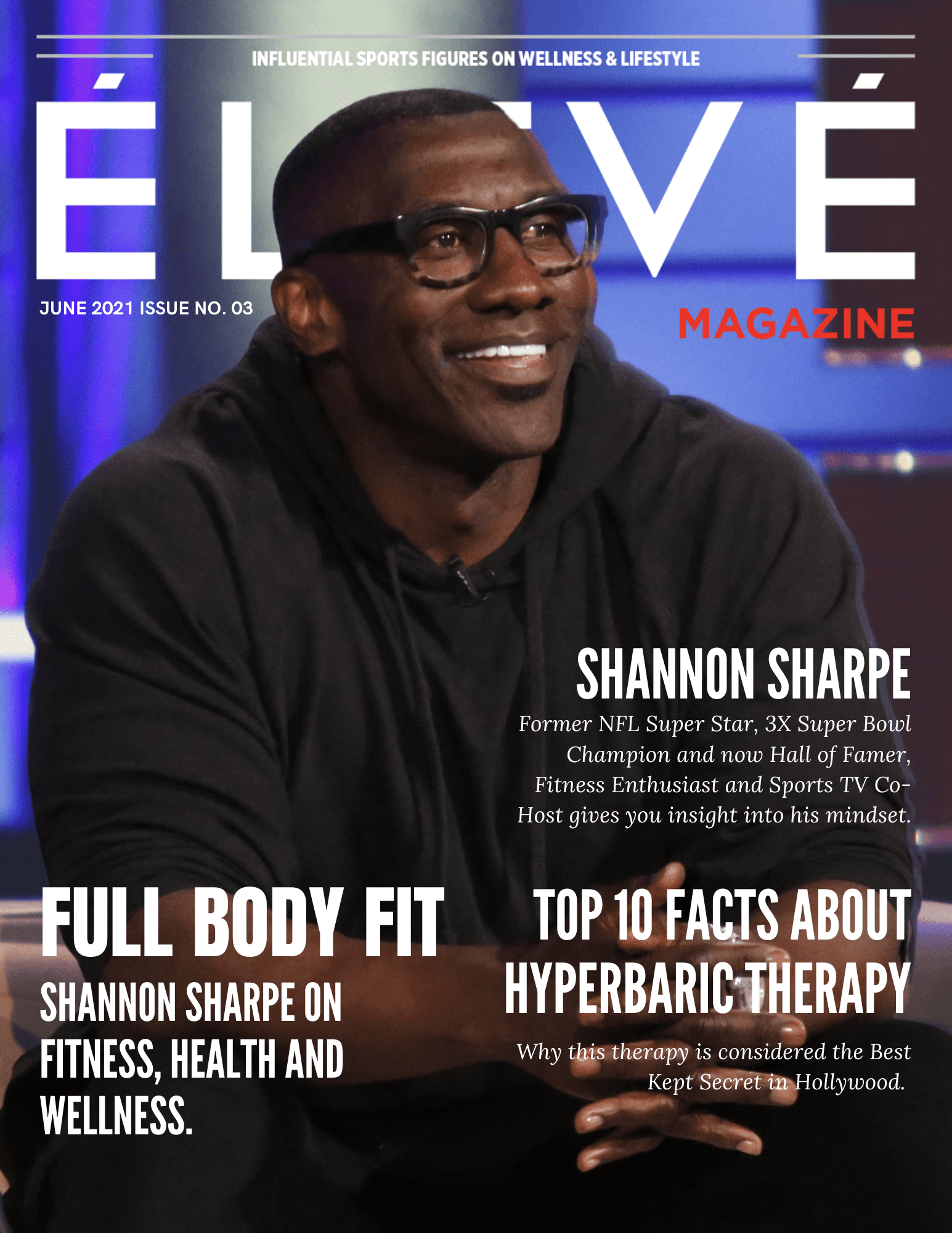 Magazine cover featuring Shannon Sharpe