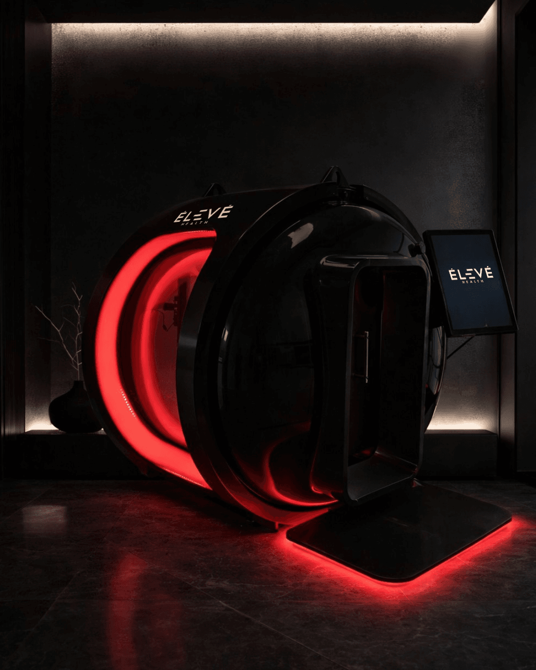 Eleve Health HBOT chamber with person receiving treatment