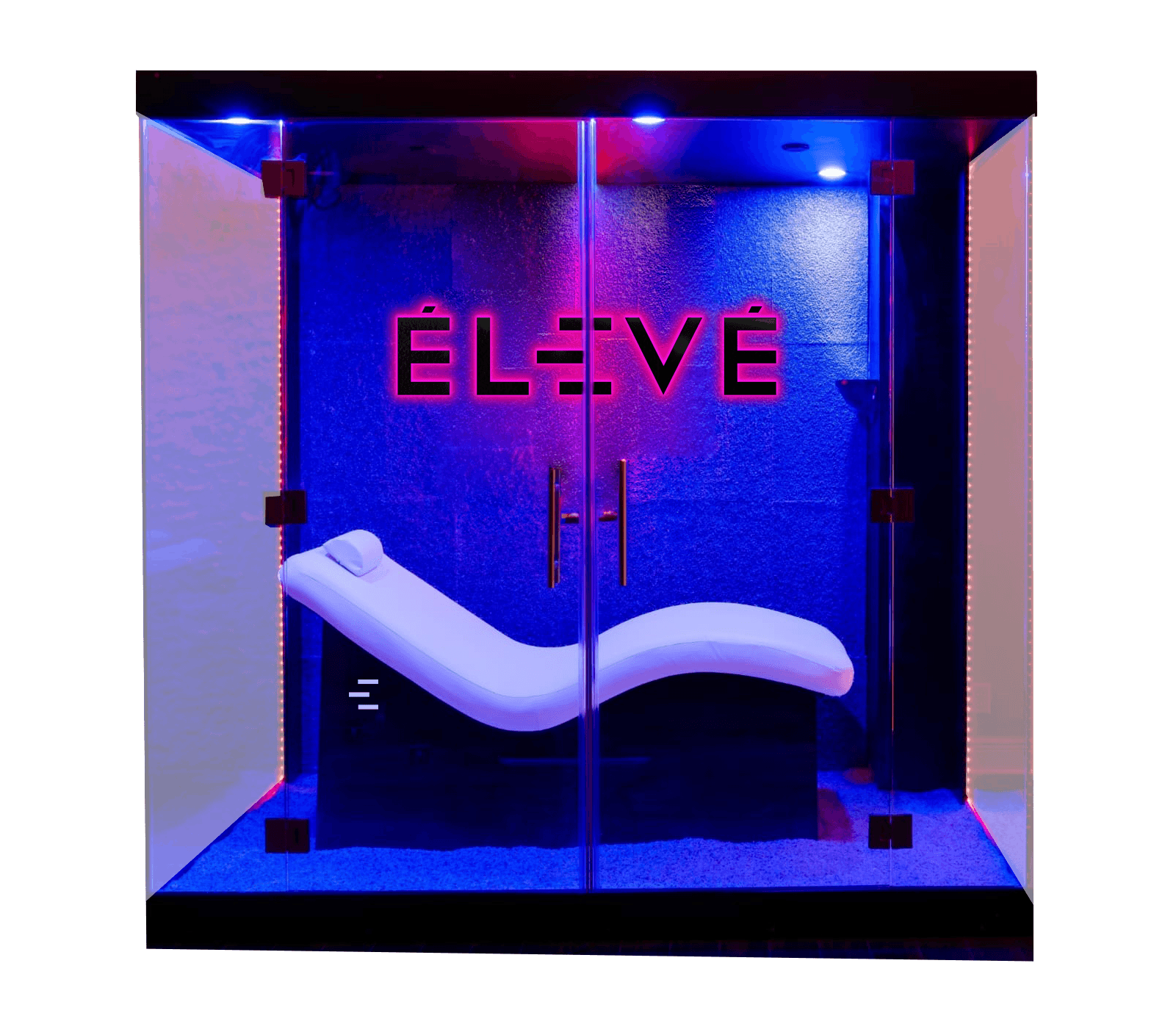 Eleve Health salt therapy room with lounge chair