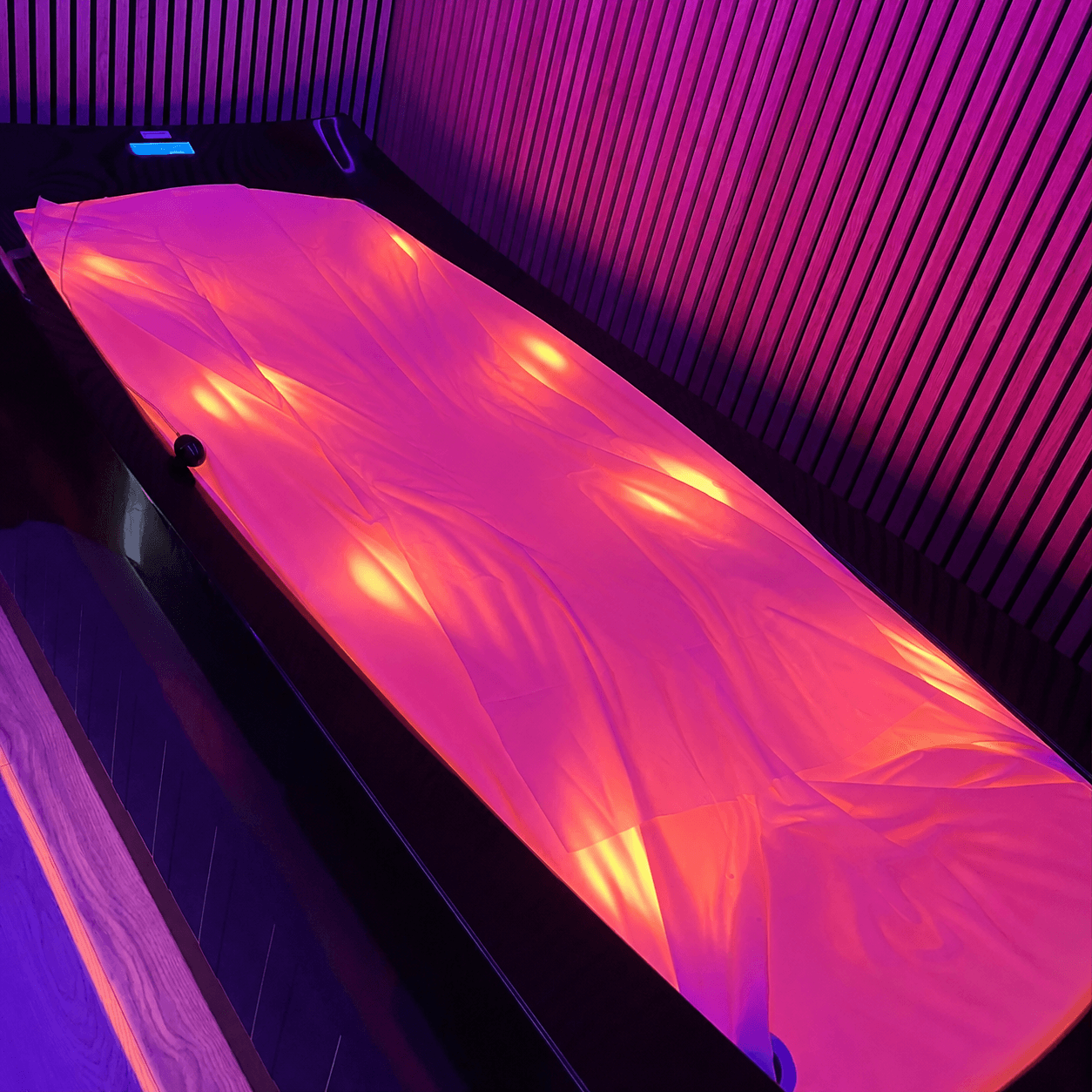Eleve Longevity Lounge dry float bed with color light therapy
